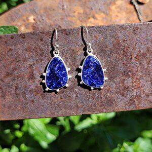 Sterling Silver Teardrop Sodalite Gemstone Earrings – 925 Silver
